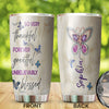 Camellia Personalized Butterfly Jewelry Style  Forever Grateful Stainless Steel Tumbler - Double-Walled Insulation Vacumm Flask - For Thanksgiving, Memorial Day, Christians, Christmas Gift