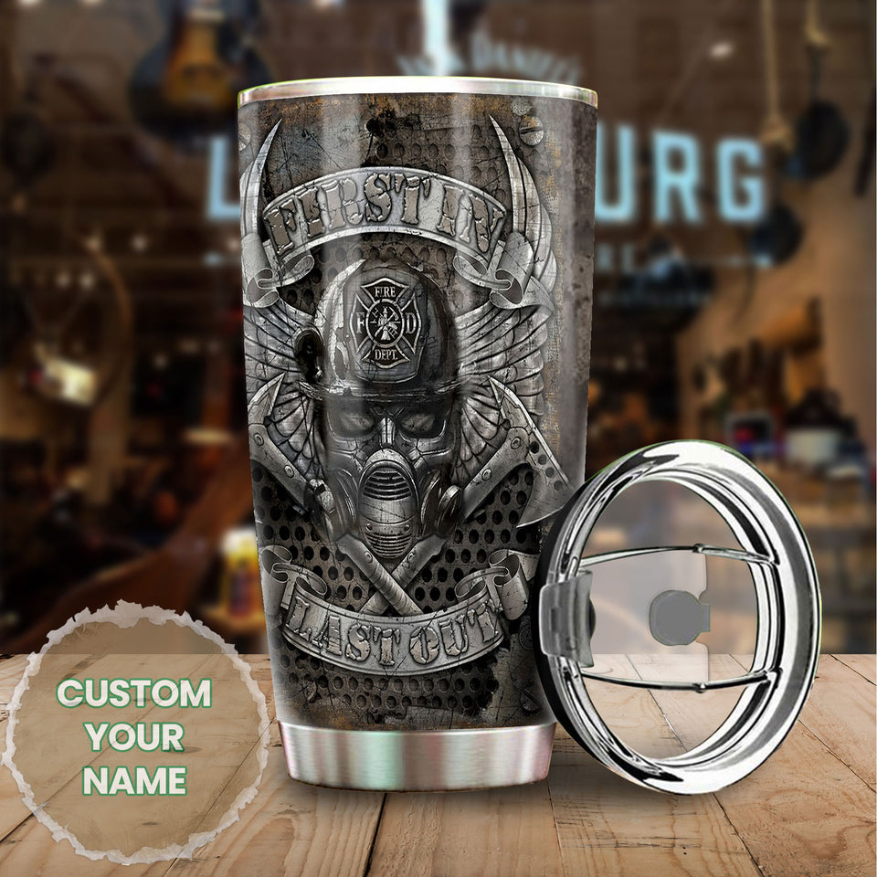 Camellia Personalized Firefighter First In Last Out Stainless Steel Tumbler-Double-Walled Insulation Gift For Firefighter Fireman 04