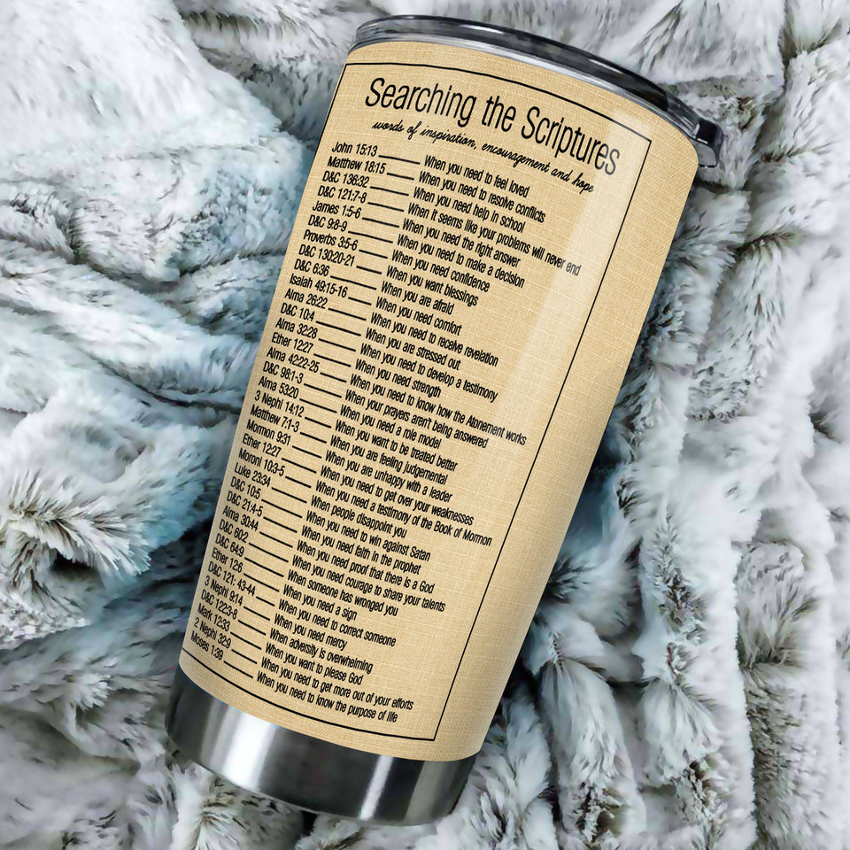 Camellia Personalized Sunflower Searching For Scriptures Stainless Steel Tumbler - Customized Double-Walled Insulation Travel Thermal Cup With Lid Gift For Christian