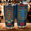Camellia Personalized Firefighter Nutrition Facts Stainless Steel Tumbler-Double-Walled Insulation Gift For Firefighter Fireman