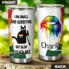 Camellia Personalized Black Cat I Am Small And Sensitive LGBT  Stainless Steel Tumbler-Double-Walled Insulation Thermal Flask Gift For Cat Lover LGBT