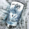 Camellia Persionalized 3D Wolf Just A Girl Who Loves Wolves Stainless Steel Tumbler - Customized Double - Walled Insulation Travel Thermal Cup With Lid Gift For Wolf Lover