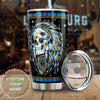 Camellia Personalized 3D Native American Skull Stainless Steel Tumbler - Double-Walled Insulation Vacumm Flask - Gift for Native American, Christmas