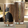 Camellia Personalized Black Cat Egypt Stainless Steel Tumbler-Therma Flask Gift For Cat Lover Mom Cat