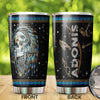 Camellia Personalized 3D Native American Skull Stainless Steel Tumbler - Double-Walled Insulation Vacumm Flask - Gift for Native American, Christmas