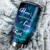 Camellia Personalized Blue Butterfly Live Love Faith Stainless Steel Tumbler - Double-Walled Insulation Vacumm Flask - Gift For Thanksgiving, Memorial Day