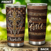 Camellia Personalized Live By Faith Grow By Grace The Cross Stainless Steel Tumbler-Thermal Flask Travel Therma Cup With Lid