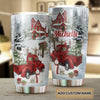 Camellia Personalized Christmas Scene Stainless Steel Tumbler - Customized Double-Walled Insulation Travel Thermal Cup With Lid
