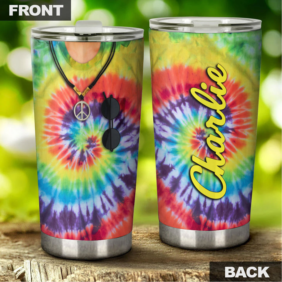 Camellia Personalized Hippe Shirt And Necklace Stainless Steel Tumbler-Double-Walled Insulation Travel Cup With Lid