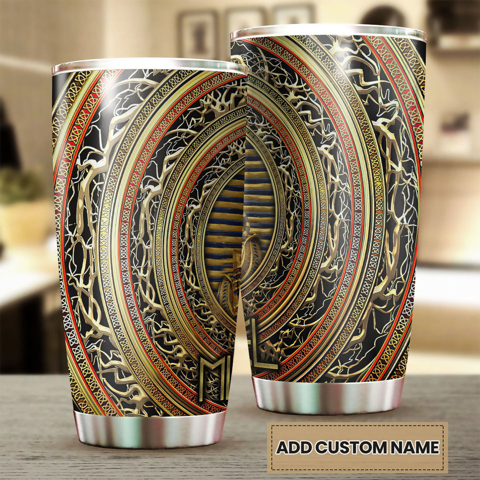 Camellia Personalized Ancient Pharaoh Stainless Steel Tumbler - Double-Walled Insulation Vacumm Flask - Gift For Ancient Egypt Culture Lovers