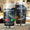 Camellia Personalized Hiking The Mountains Are Calling And I Must Go Stainless Steel Tumbler - Customized Double-Walled Insulation Travel Thermal Cup With Lid Gift For Hiker