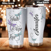 Camellia Personalized Dragonfly Faith Hope Love Stainless Steel Tumbler - Customized Double-Walled Insulation Travel Thermal Cup With Lid