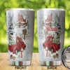 Camellia Personalized Christmas Scene Stainless Steel Tumbler - Customized Double-Walled Insulation Travel Thermal Cup With Lid