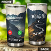 Camellia Personalized Hiking The Mountains Are Calling And I Must Go Stainless Steel Tumbler - Customized Double-Walled Insulation Travel Thermal Cup With Lid Gift For Hiker