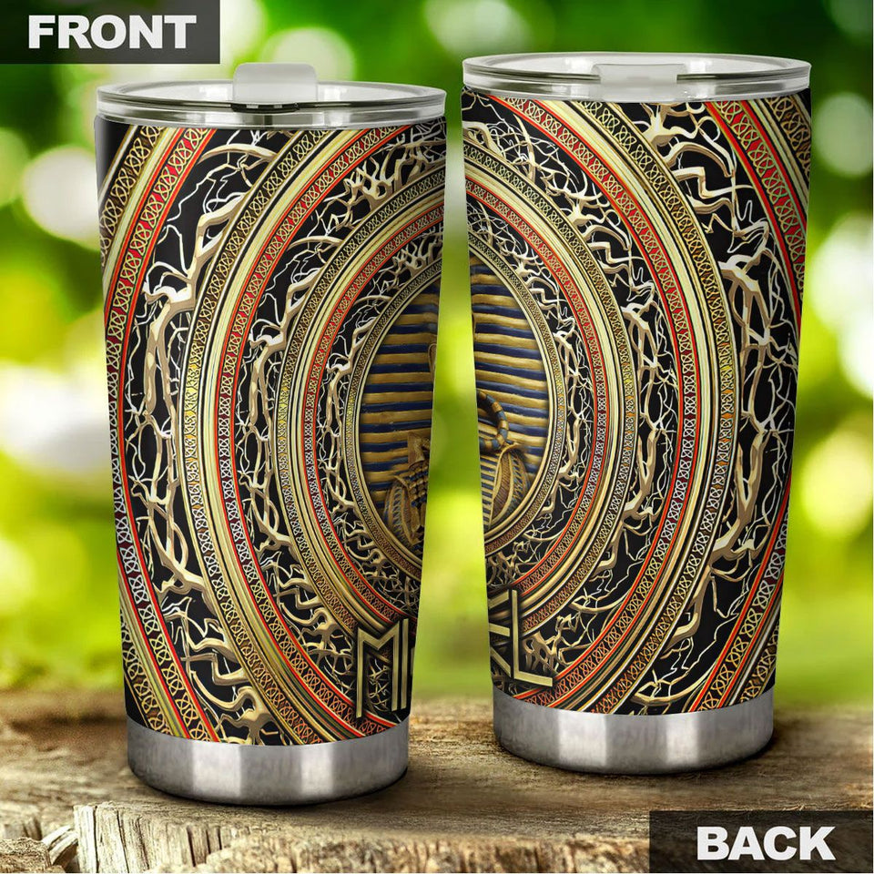 Camellia Personalized Ancient Pharaoh Stainless Steel Tumbler - Double-Walled Insulation Vacumm Flask - Gift For Ancient Egypt Culture Lovers
