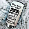 Camellia Personalized Feed It Faith Feed It Truth Feed It With Love Stainless Steel Tumbler - Customized Double-Walled Insulation Travel Thermal Cup With Lid