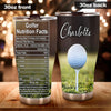 Camellia Personalized Golfer Nutrition Facts Stainless Steel Tumbler-Double-Walled Travel Therma Cup With Lid Gift For Golf Player 03