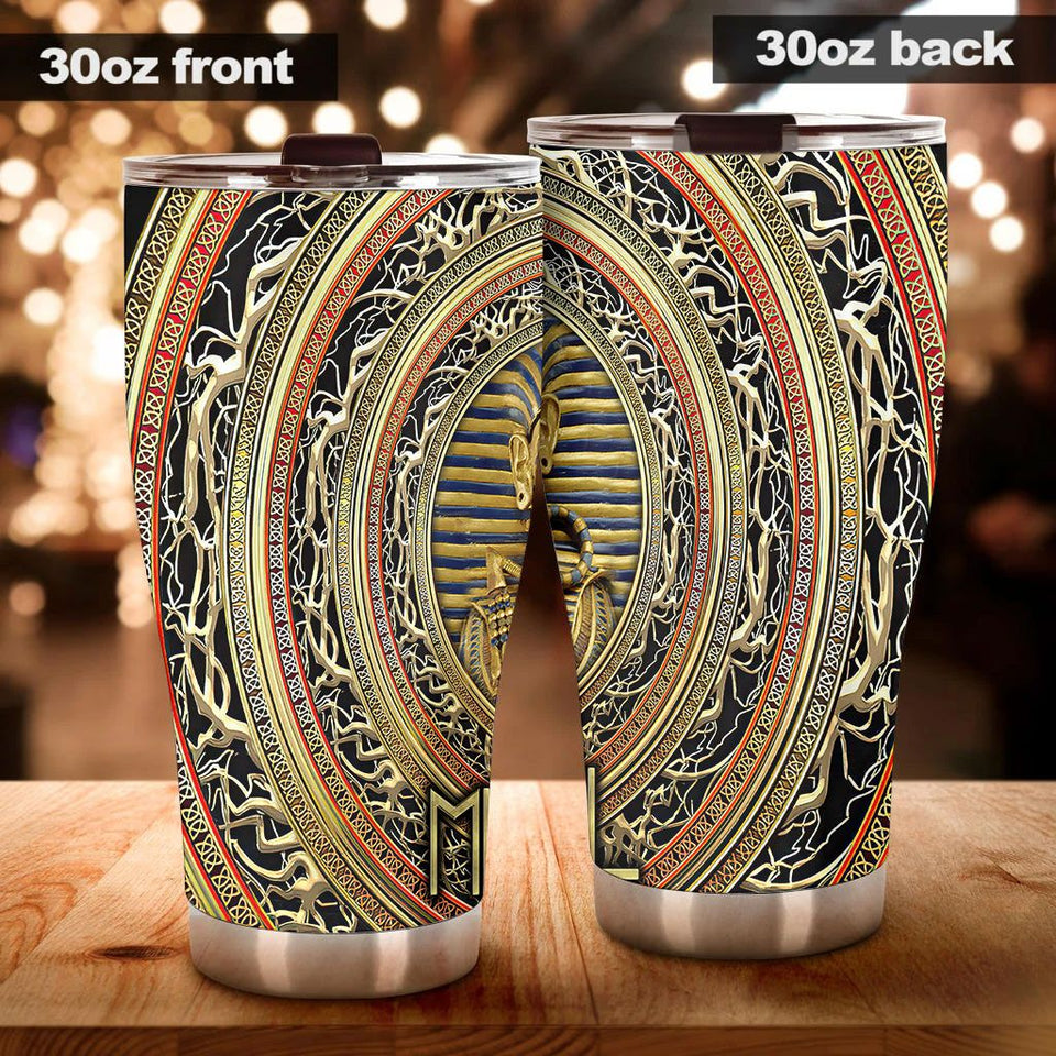 Camellia Personalized Ancient Pharaoh Stainless Steel Tumbler - Double-Walled Insulation Vacumm Flask - Gift For Ancient Egypt Culture Lovers