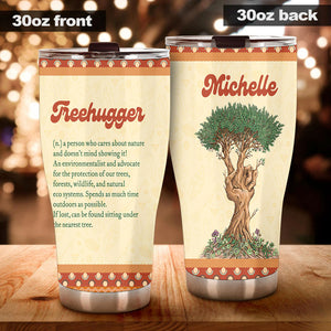Camellia Personalized Hippie Treehugger Definition Stainless Steel Tumbler- Sweat-Proof Double Wall Travel Cup With Lid