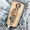 Camellia Persionalized Tattoo To My Mom Stainless Steel Tumbler - Customized Double - Walled Insulation Travel Thermal Cup With Lid Gift For Mom