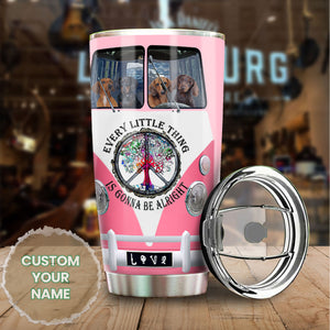 Camellia Personalized Hippie Van Every Little Thing Is Gonna Be Alright Stainless Steel Tumbler-Double-Walled Insulation Travel Cup With Lid