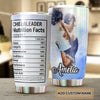 Camellia Personalized Cheerleader Nutrition Facts Stainless Steel Tumbler - Customized Double-Walled Insulation Travel Thermal Cup With Lid