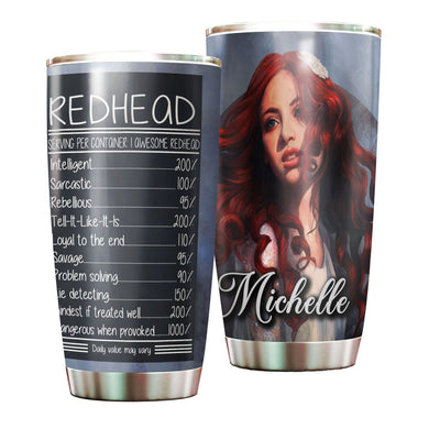 Camellia Personalized 3D Funny Fact About Redhead Stainless Steel Tumbler - Customized Double-Walled Insulation Thermal Cup With Lid