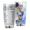 Camellia Personalized Cheerleader Nutrition Facts Stainless Steel Tumbler - Customized Double-Walled Insulation Travel Thermal Cup With Lid