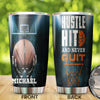 Camellia Persionalized 3D Basketball Hustle Hit And Never Quit Stainless Steel Tumbler - Customized Double - Walled Insulation Travel Thermal Cup With Lid Gift For Basketball Player