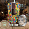 Camellia Personalized Hippie Guitar Nutrition Facts Stainless Steel Tumbler-Double-Walled Insulation Travel Cup With Lid Gift For Guitar Player