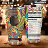 Camellia Personalized Hippie Guitar Nutrition Facts Stainless Steel Tumbler-Double-Walled Insulation Travel Cup With Lid Gift For Guitar Player