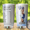 Camellia Personalized Cheerleader Nutrition Facts Stainless Steel Tumbler - Customized Double-Walled Insulation Travel Thermal Cup With Lid