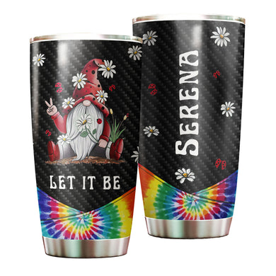 Camellia Personalized Gnome Let It Be Hippie Stainless Steel Tumbler-Double-Walled Insulation Travel Cup With Lid