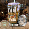 Camellia Personalized 3D Dinosaur Desert Stainless Steel Tumbler - Customized Double-Walled Insulation Travel Thermal Cup With Lid Gift For Dinosaur Lover