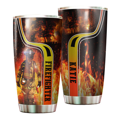 Camellia Personalized Firefighter Lover Stainless Steel Tumbler-Double-Walled Insulation Gift For Firefighter Fireman 01