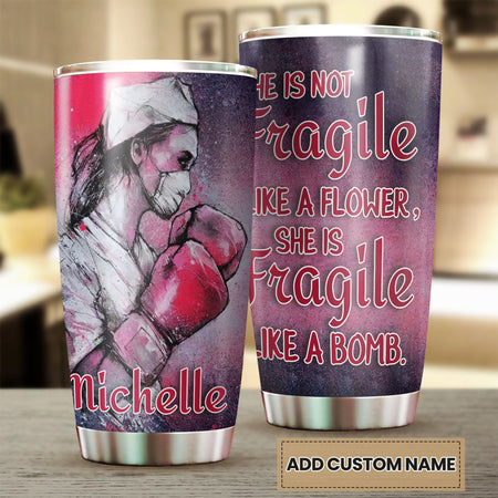 Camellia Personalized Boxing Nurse Stainless Steel Tumbler - Double-Walled Insulation Vacumm Flask - Gift For Nurse, Christmas Gift, International Nurses Day