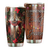 Camellia Personalized Christmas Begins With Christ Stainless Steel Tumbler - Customized Double-Walled Insulation Travel Thermal Cup With Lid Gift For Christian