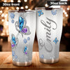Camellia Personalized Butterfly Jewelry Style Purple Stainless Steel Tumbler - Double-Walled Insulation Vacumm Flask - For Thanksgiving, Memorial Day, Christians, Christmas Gift