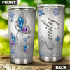 Camellia Personalized Butterfly Jewelry Style Purple Stainless Steel Tumbler - Double-Walled Insulation Vacumm Flask - For Thanksgiving, Memorial Day, Christians, Christmas Gift