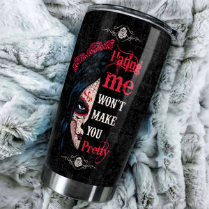 Camellia Persionalized Beautiful Disaster Girl Hating Me Wont Make You Pretty Stainless Steel Tumbler - Customized Double - Walled Insulation Travel Thermal Cup With Lid Gift For Tattoo Lover