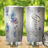 Camellia Personalized Butterfly Jewelry Style Purple Stainless Steel Tumbler - Double-Walled Insulation Vacumm Flask - For Thanksgiving, Memorial Day, Christians, Christmas Gift