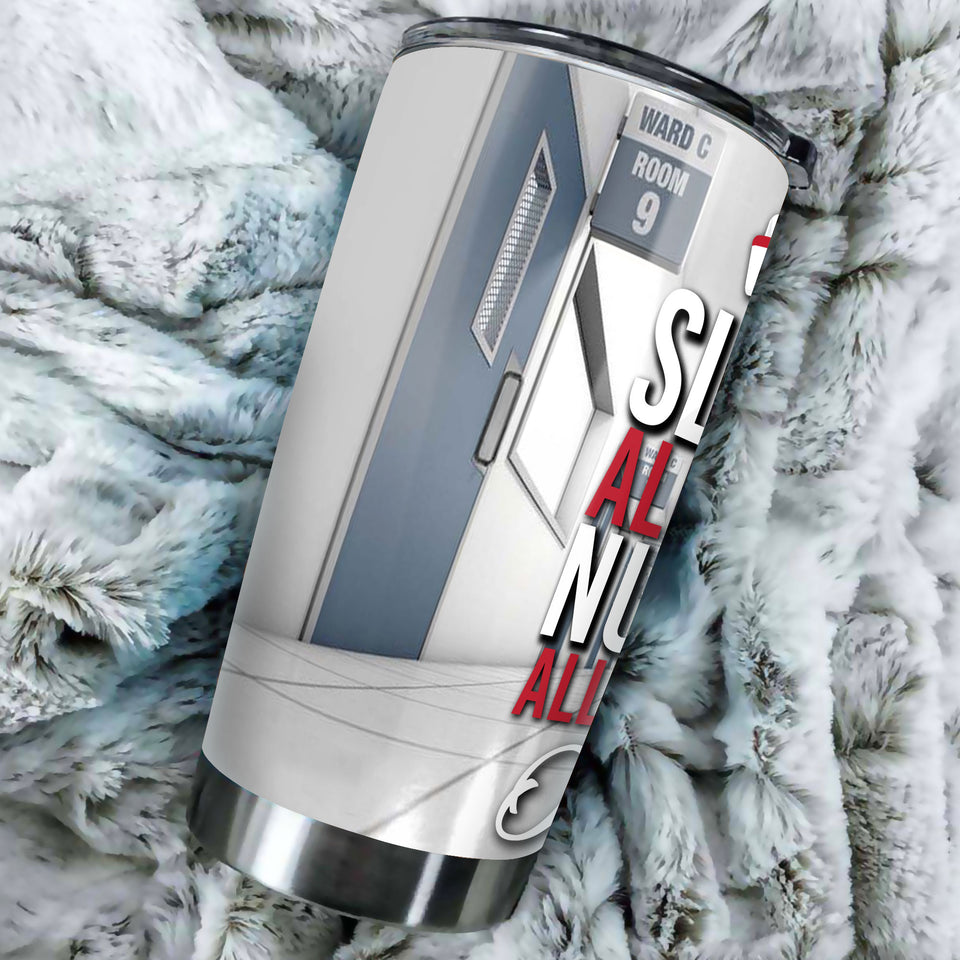 Camellia Personalized Nurse Workplace Stainless Steel Tumbler - Double-Walled Insulation Vacumm Flask - Gift For Nurse, Christmas Gift, International Nurses Day