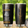 Camellia Personalized You Are The Luckiest Grandfa In The world Stainless Steel Tumbler-Double-Walled Insulation Travel Cup With Lid