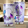 Camellia Personalized Butterfly Faith Flowers Stainless Steel Tumbler - Double-Walled Insulation Vacumm Flask - For Thanksgiving, Memorial Day, Christians, Christmas Gift
