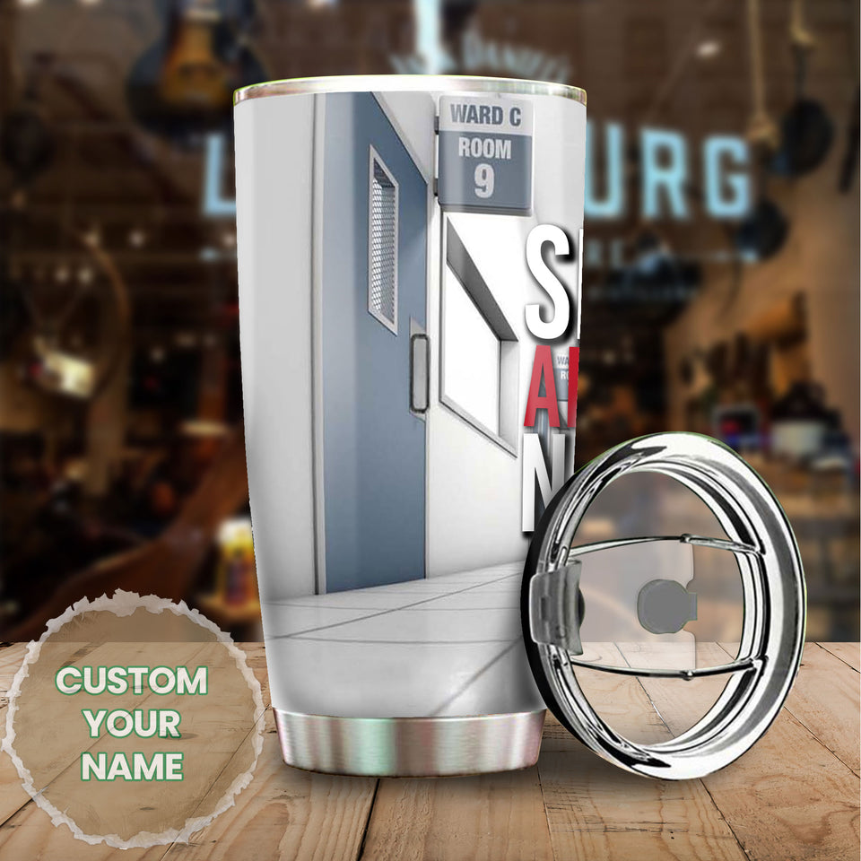 Camellia Personalized Nurse Workplace Stainless Steel Tumbler - Double-Walled Insulation Vacumm Flask - Gift For Nurse, Christmas Gift, International Nurses Day