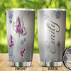 Camellia Personalized Butterfly Jewelry Style  Pink Stainless Steel Tumbler - Double-Walled Insulation Vacumm Flask - For Thanksgiving, Memorial Day, Christians, Christmas Gift