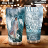 Camellia Personalized Faith Jesus Walking On Water Walk By Faith Not By Sight Stainless Steel Tumbler-Double-Walled Insulation Travel Cup W?th Lid 01