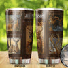 Camellia Personalized 3D Deer Stainless Steel Tumbler - Customized Double-Walled Insulation Travel Thermal Cup With Lid Gift For Deer Lover