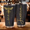 Camellia Personalized Let It Bee Stainless Steel Tumbler- Sweat-Proof Travel Therma Cup With Lid