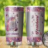 Camellia Personalized Lady Trucker Pink Stainless Steel Tumbler-Double-Walled Insulation Travel Cup With Lid Gift For Lady